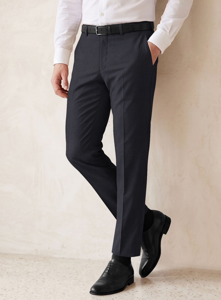Scabal Tornado Metra Blue Wool Pants - StudioSuits