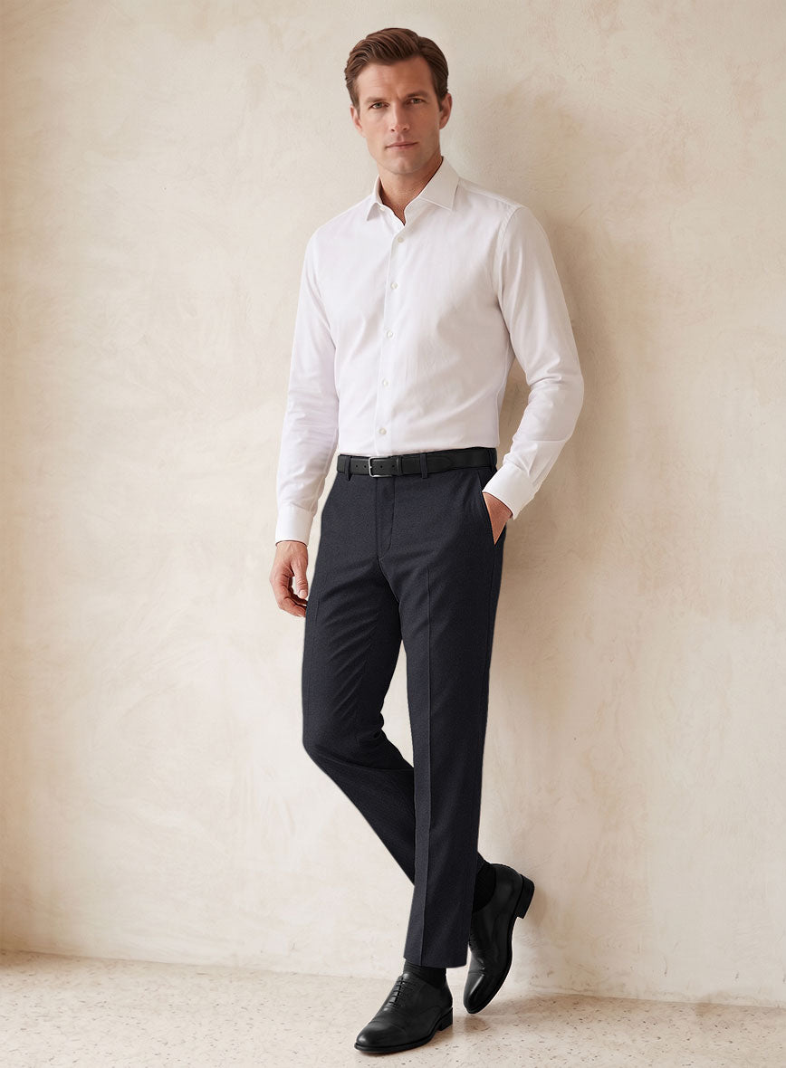Scabal Tornado Metra Blue Wool Pants - StudioSuits