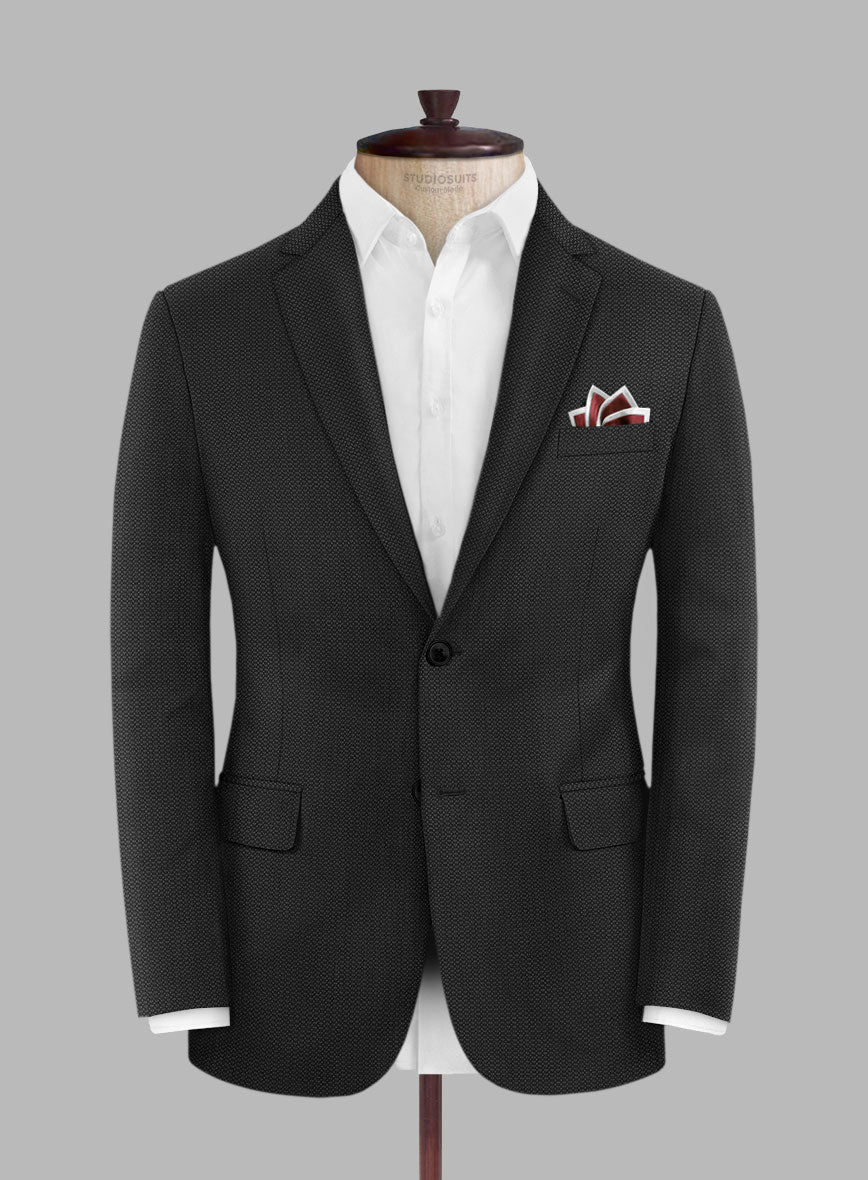 Scabal Tornado Olfoda Black Wool Jacket - StudioSuits