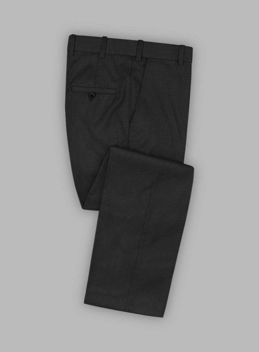 Scabal Tornado Olfoda Black Wool Pants - StudioSuits