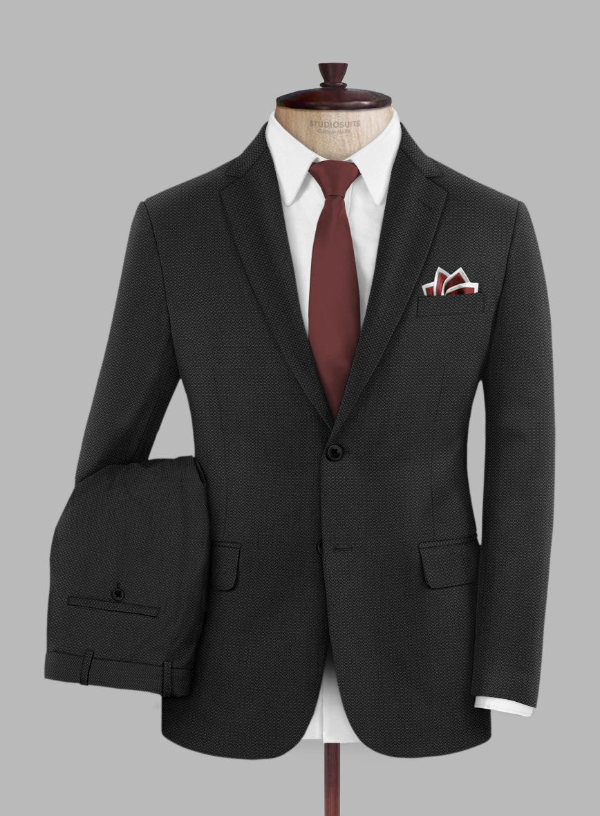 Scabal Tornado Olfoda Black Wool Suit - StudioSuits