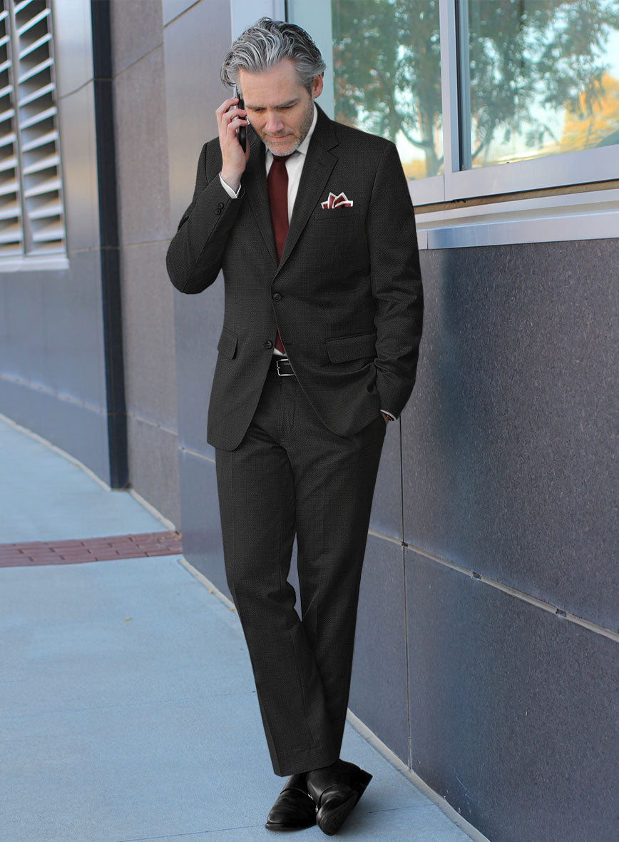 Scabal Tornado Olfoda Black Wool Suit - StudioSuits