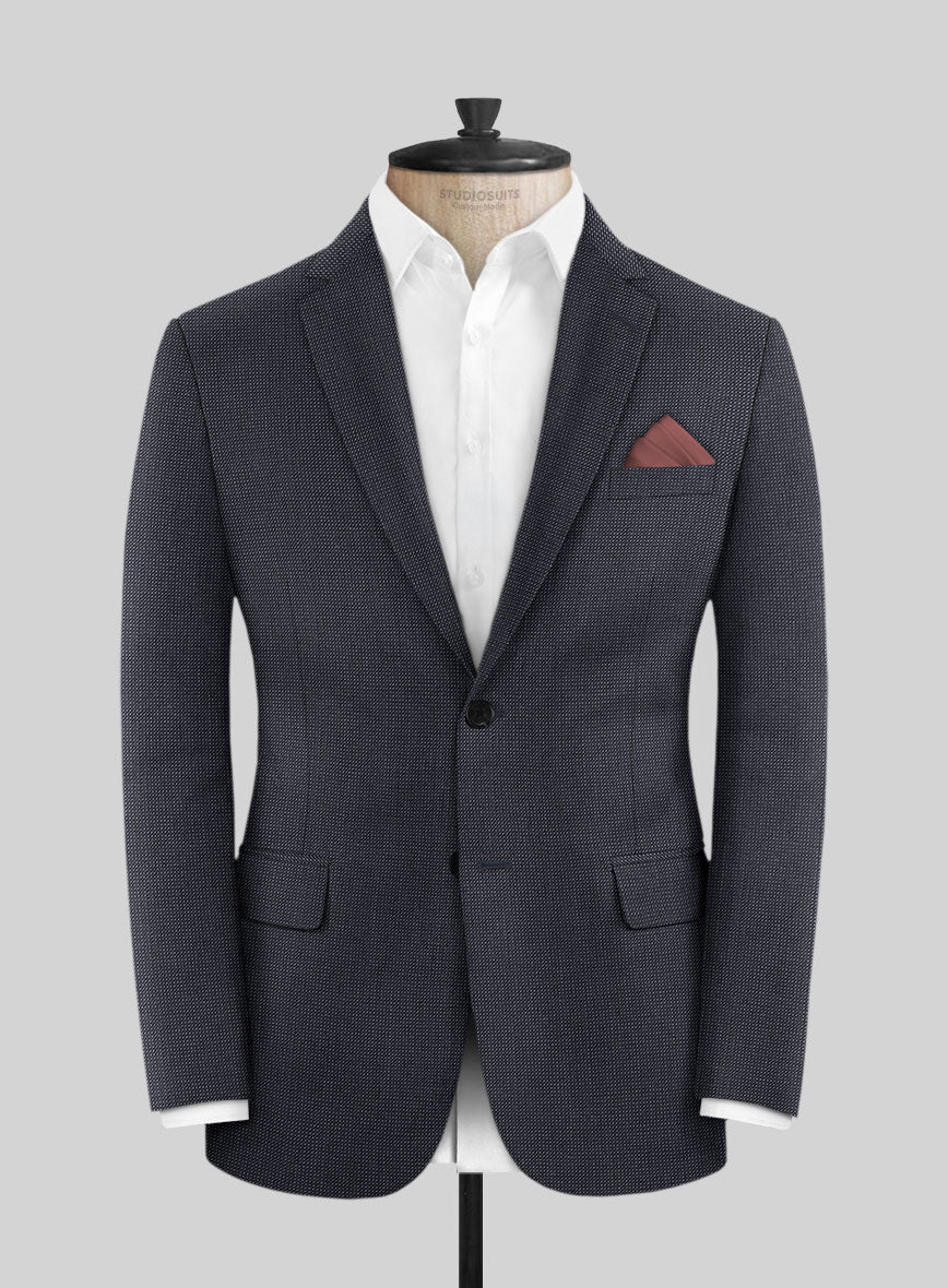 Scabal Tornado Pin Check Blue Wool Jacket - StudioSuits