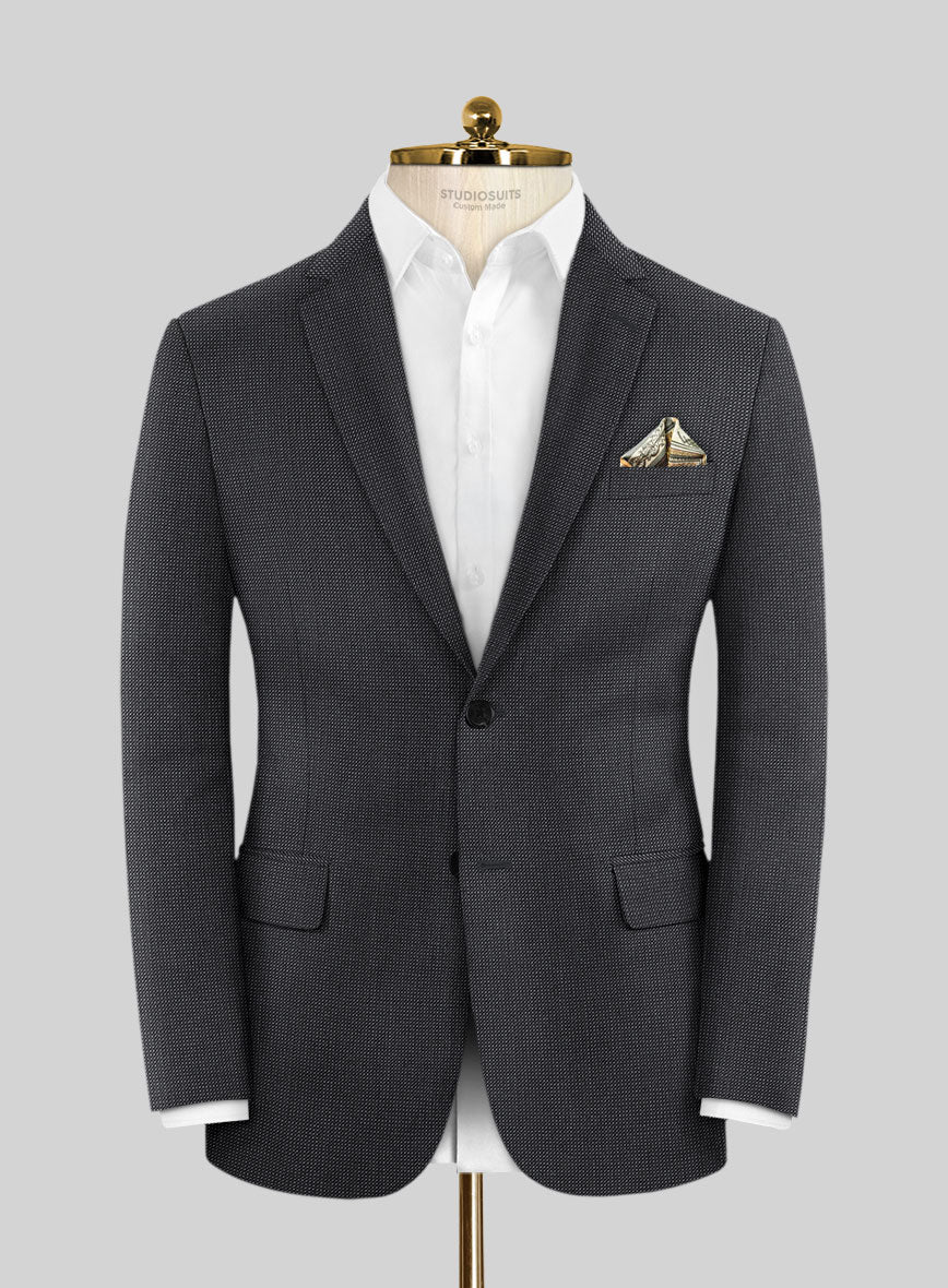 Scabal Tornado Pin Check Dark Blue Wool Jacket - StudioSuits