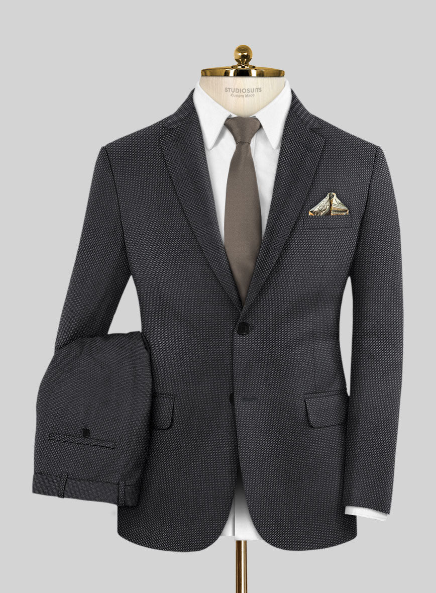 Scabal Tornado Pin Check Dark Blue Wool Suit - StudioSuits