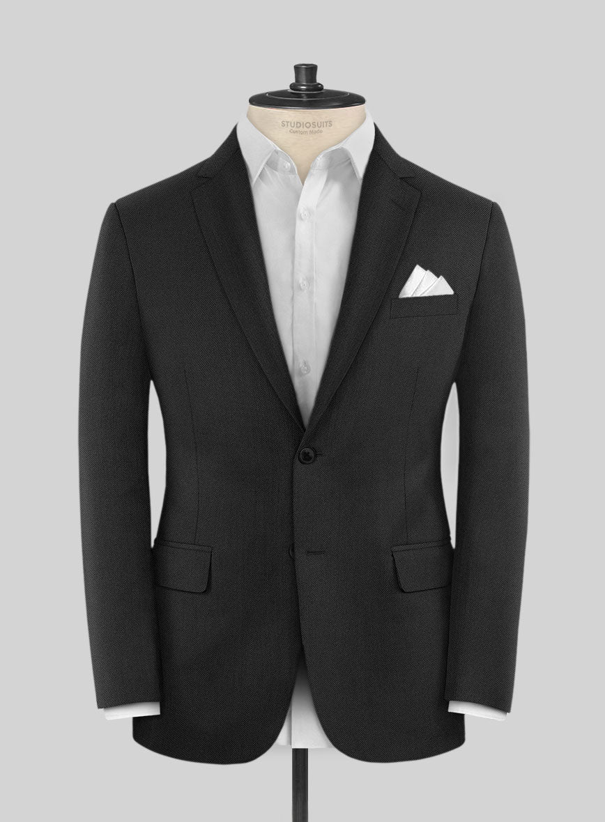 Scabal Tornado Shico Black Wool Jacket - StudioSuits