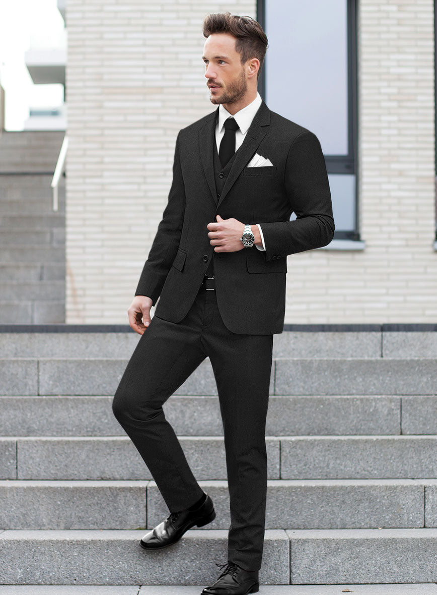 Scabal Tornado Shico Black Wool Suit - StudioSuits