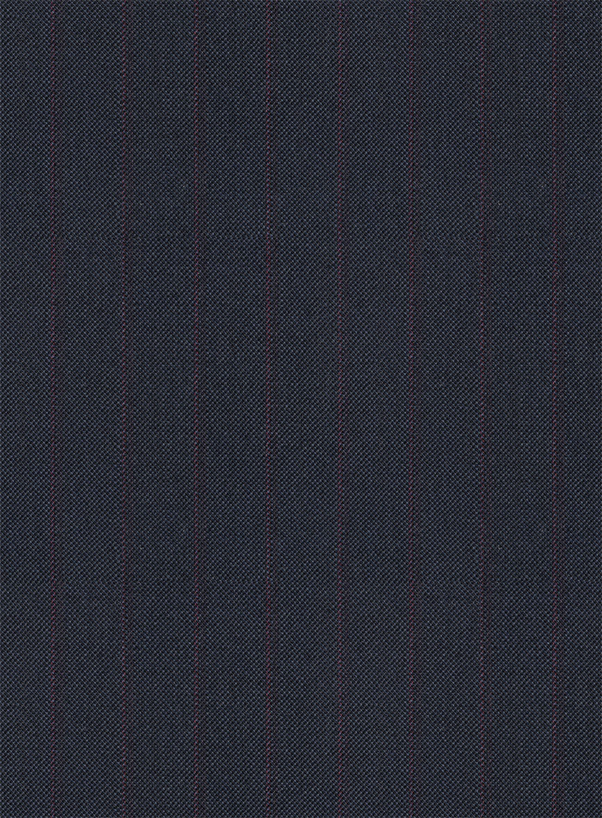 Scabal Tornado Stripes Midnight Blue Wool Jacket - StudioSuits