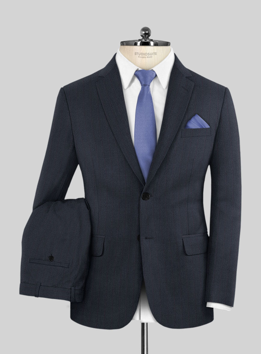 Scabal Tornado Stripes Midnight Blue Wool Suit - StudioSuits