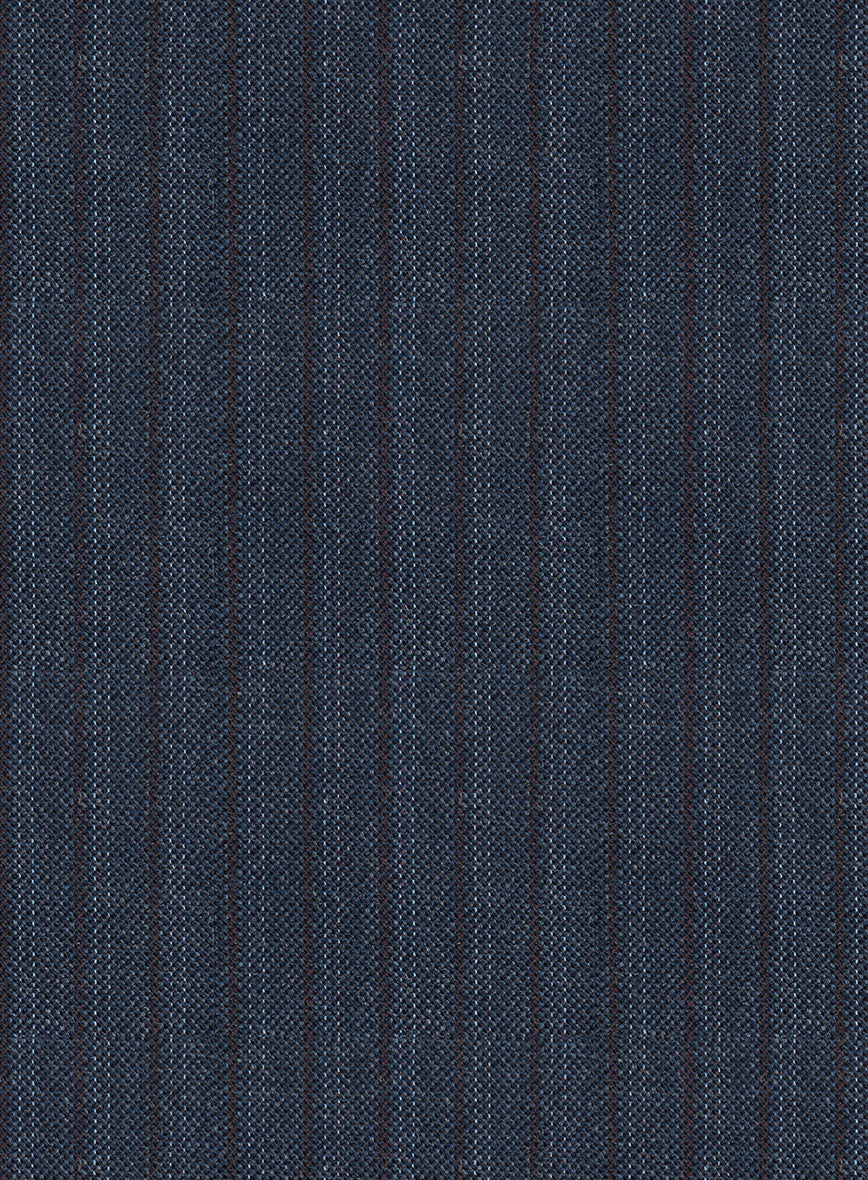 Scabal Tornado Stripes Blue Wool Jacket - StudioSuits