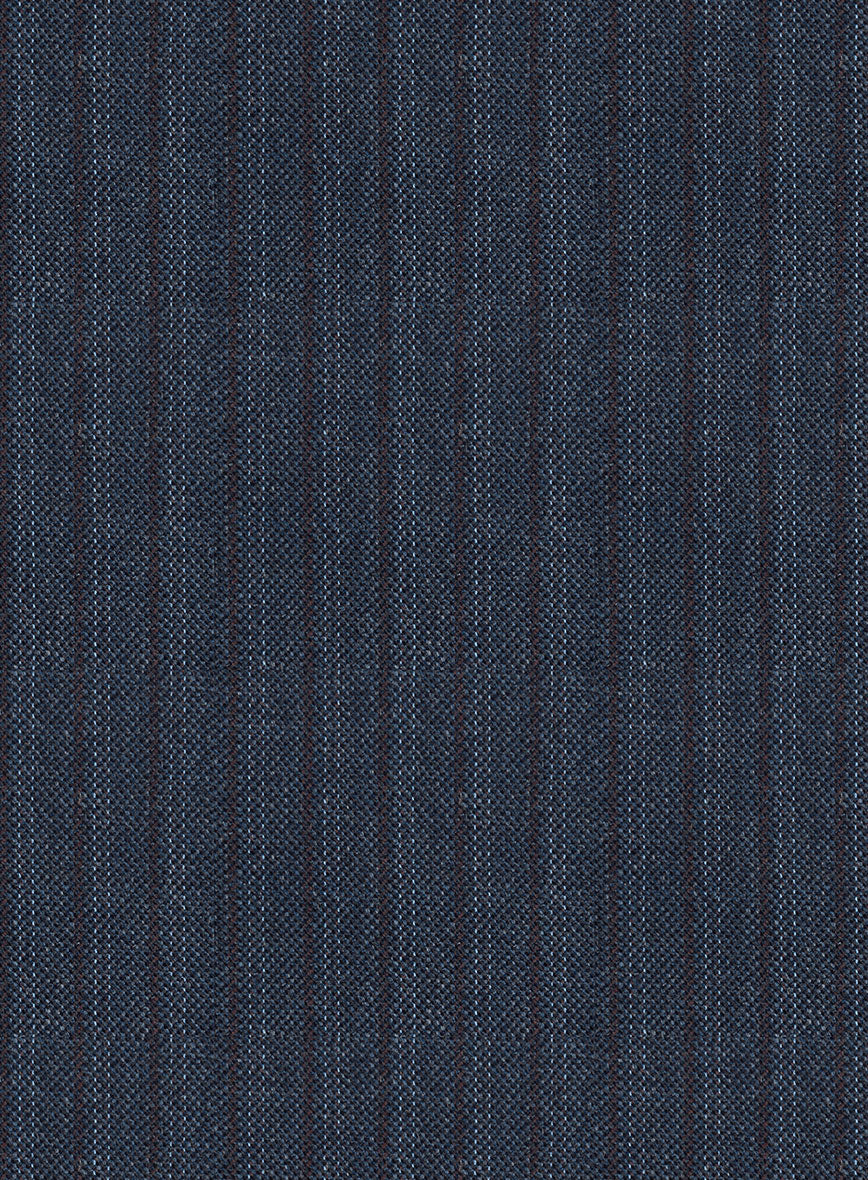 Scabal Tornado Stripes Blue Wool Suit - StudioSuits