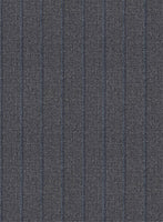 Scabal Tornado Stripes Gray Blue Wool Jacket - StudioSuits