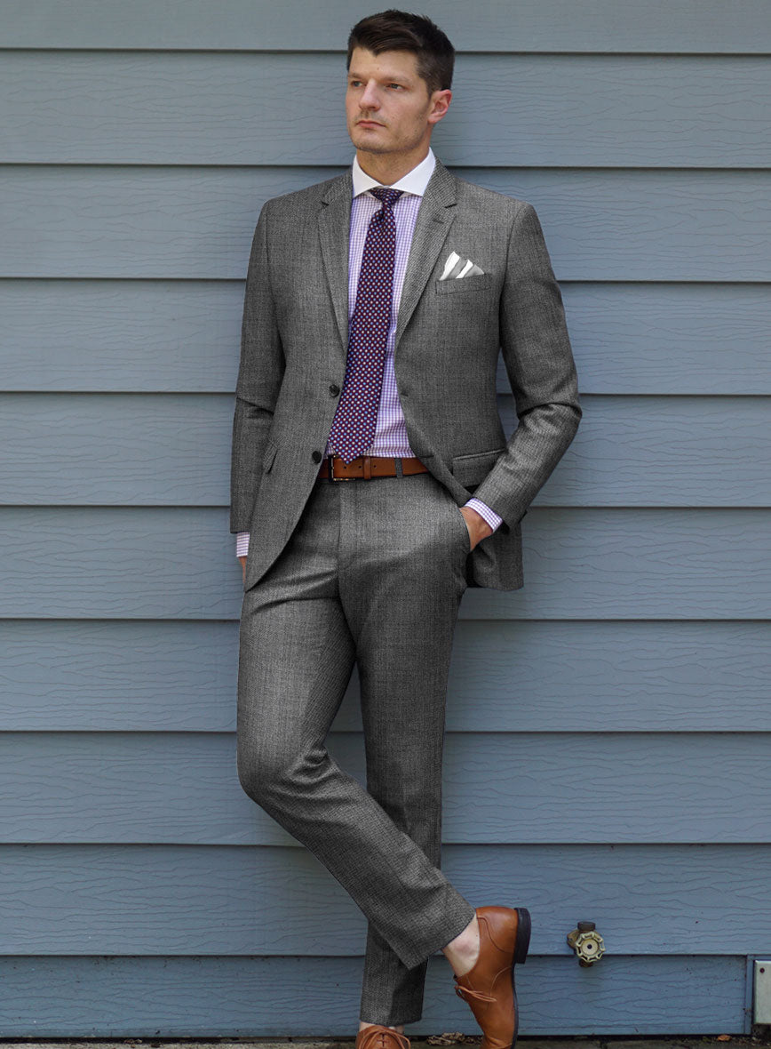 Scabal Tornado Twill Gray Blue Wool Suit – StudioSuits