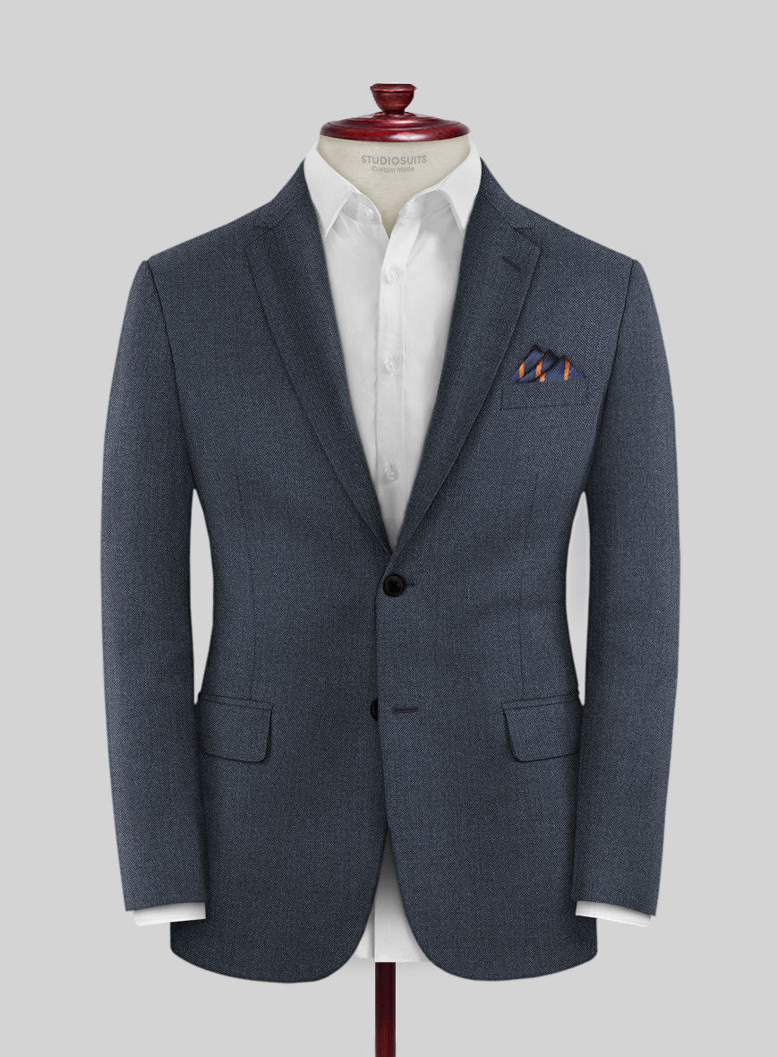 Scabal Tornado Twill Blue Wool Jacket - StudioSuits