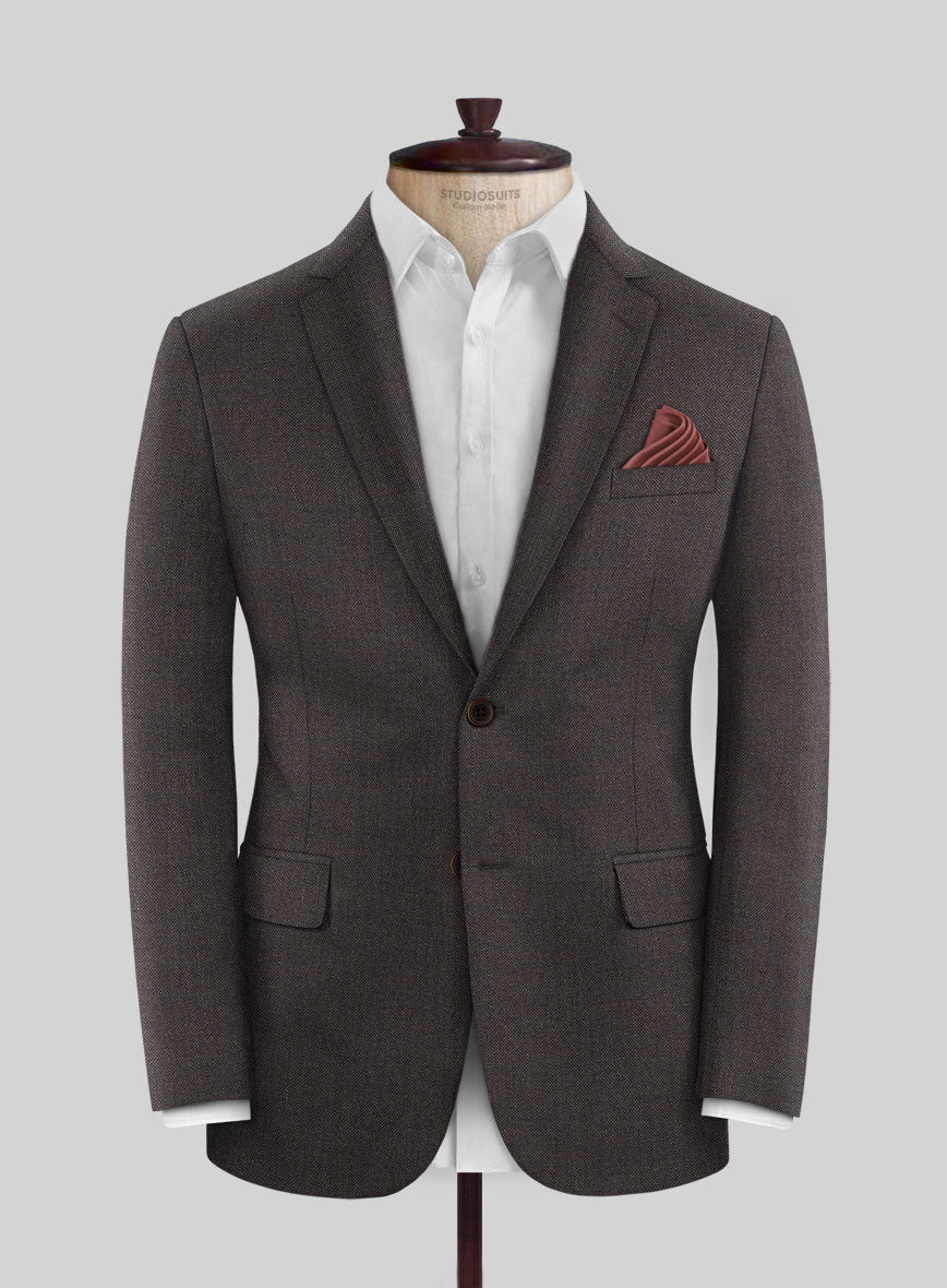 Scabal Tornado Twill Brown Wool Jacket - StudioSuits