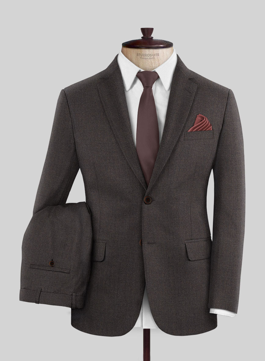 Scabal Tornado Twill Brown Wool Suit - StudioSuits