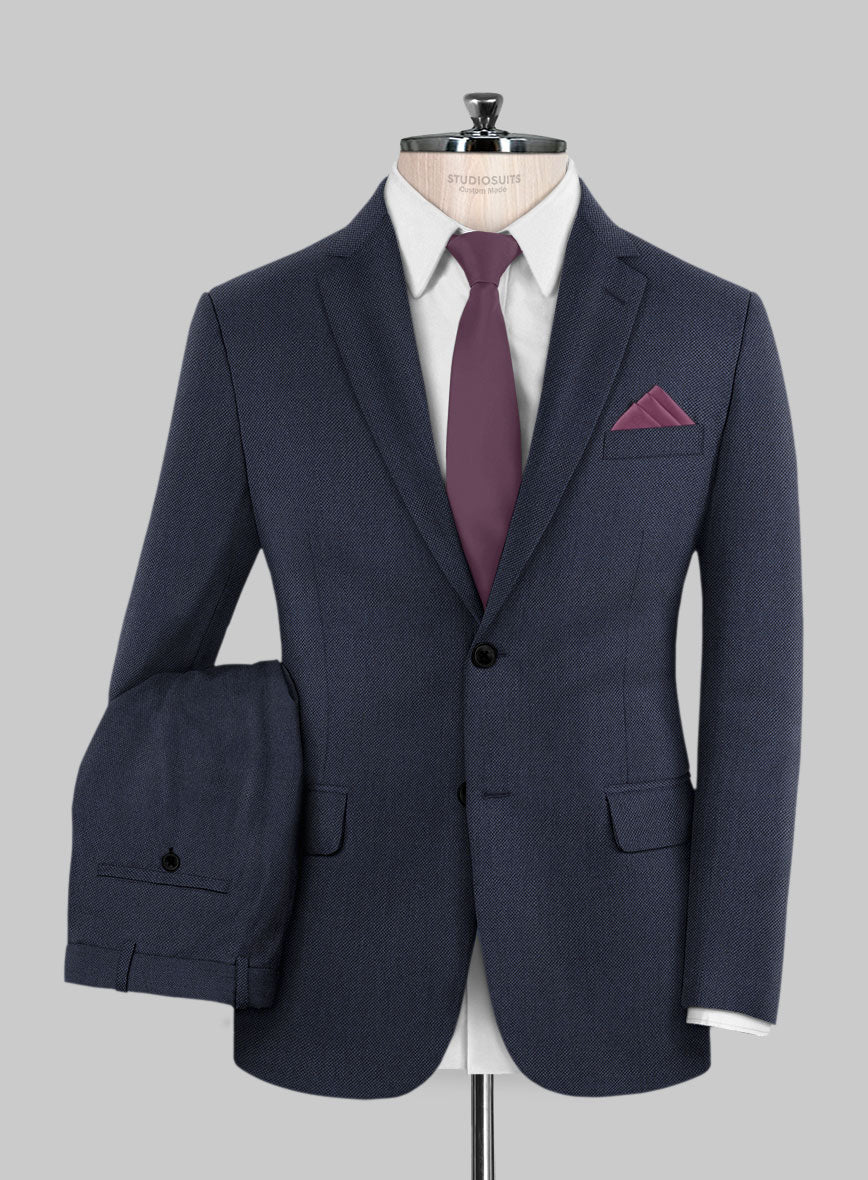 Scabal Tornado Twill Navy Blue Wool Suit - StudioSuits