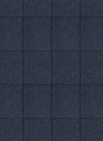 Scabal Tornado Windowpane Blue Wool Jacket - StudioSuits