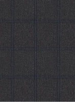 Scabal Tornado Windowpane Dark Gray Wool Jacket - StudioSuits