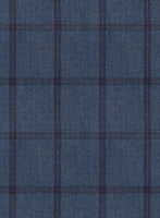 Scabal Tornado Windowpane Pacific Blue Wool Jacket - StudioSuits