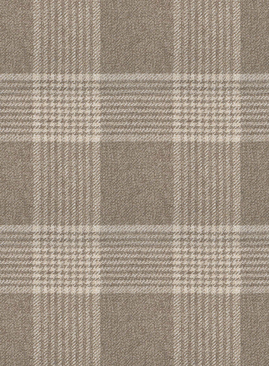 Scabal Tortilla Brown Checks Wool Jacket - StudioSuits