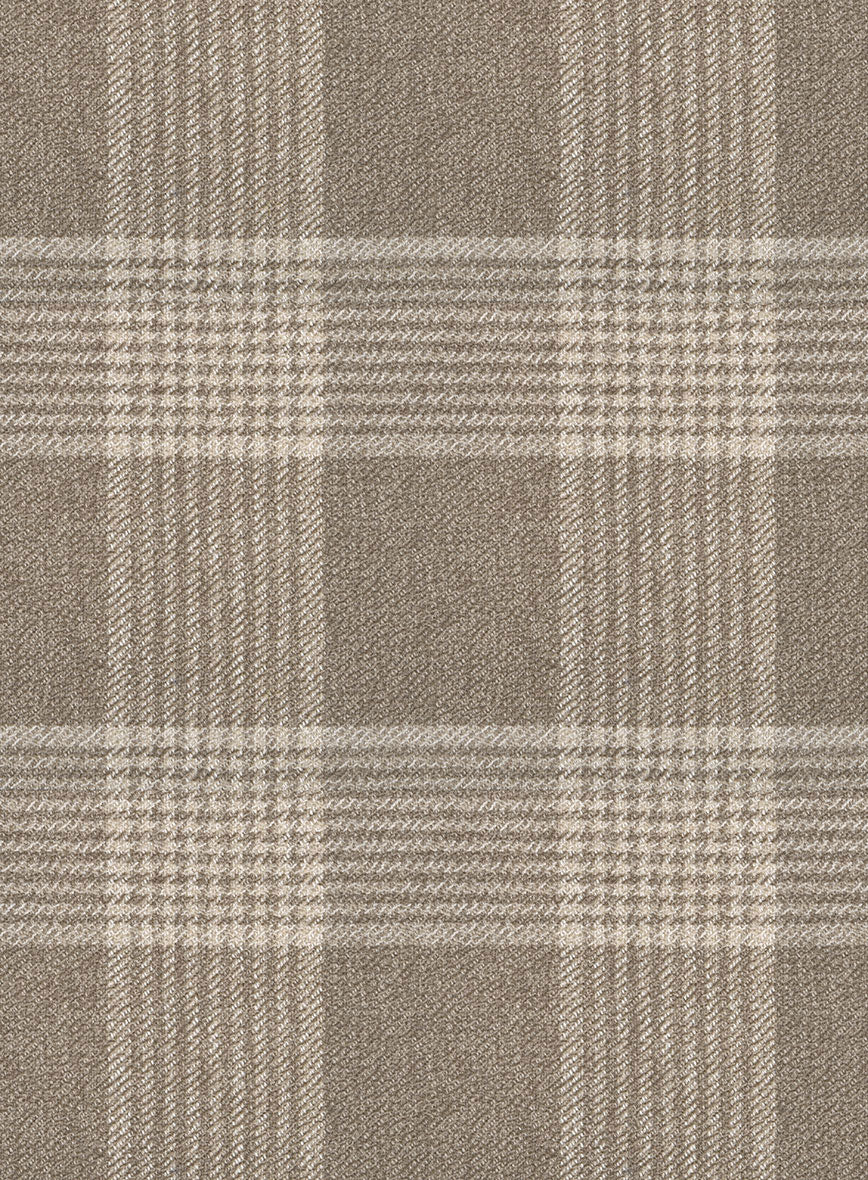 Scabal Tortilla Brown Checks Wool Jacket - StudioSuits