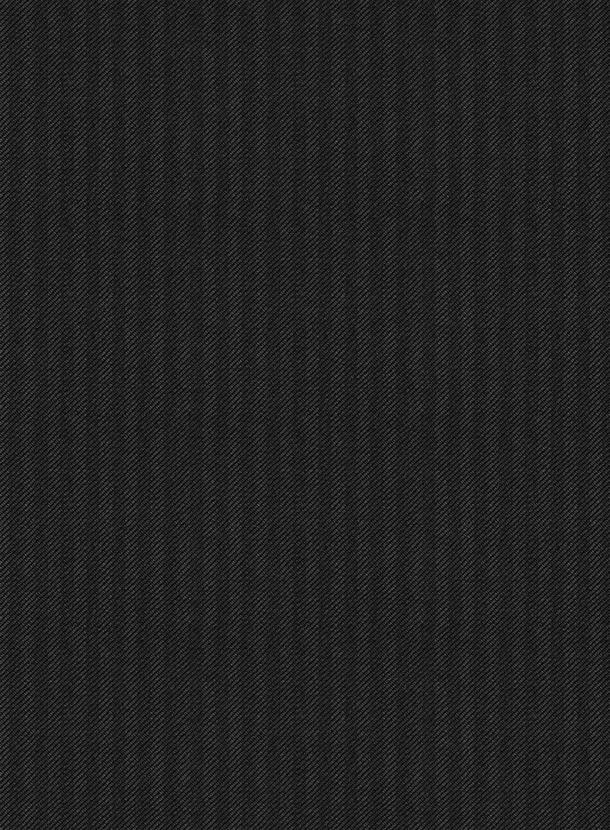 Scabal Tunata Stripe Black Wool Pants - StudioSuits