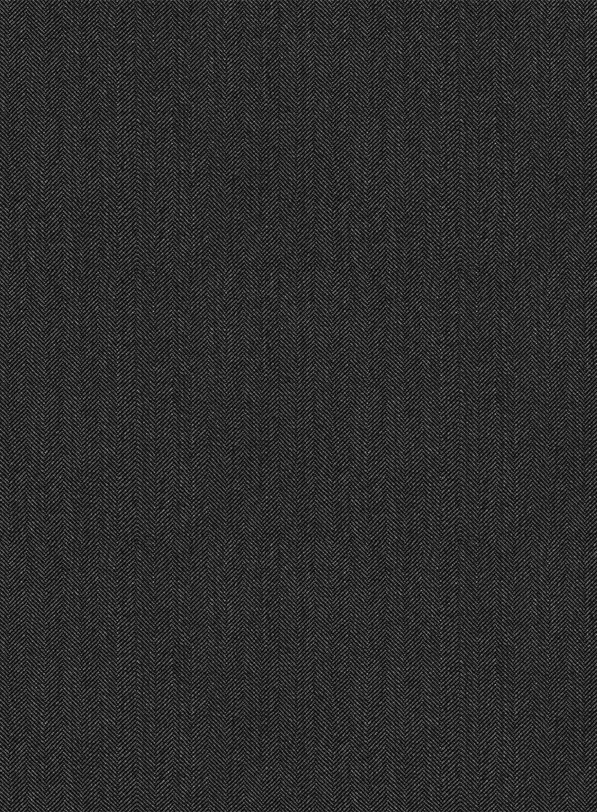 Scabal Ugeni Herringbone Charcoal Wool Suit - StudioSuits