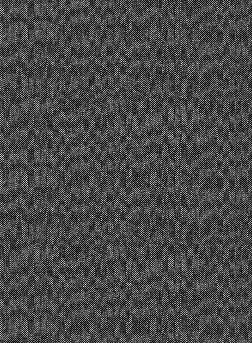 Scabal Uran Herringbone Gray Wool Jacket - StudioSuits