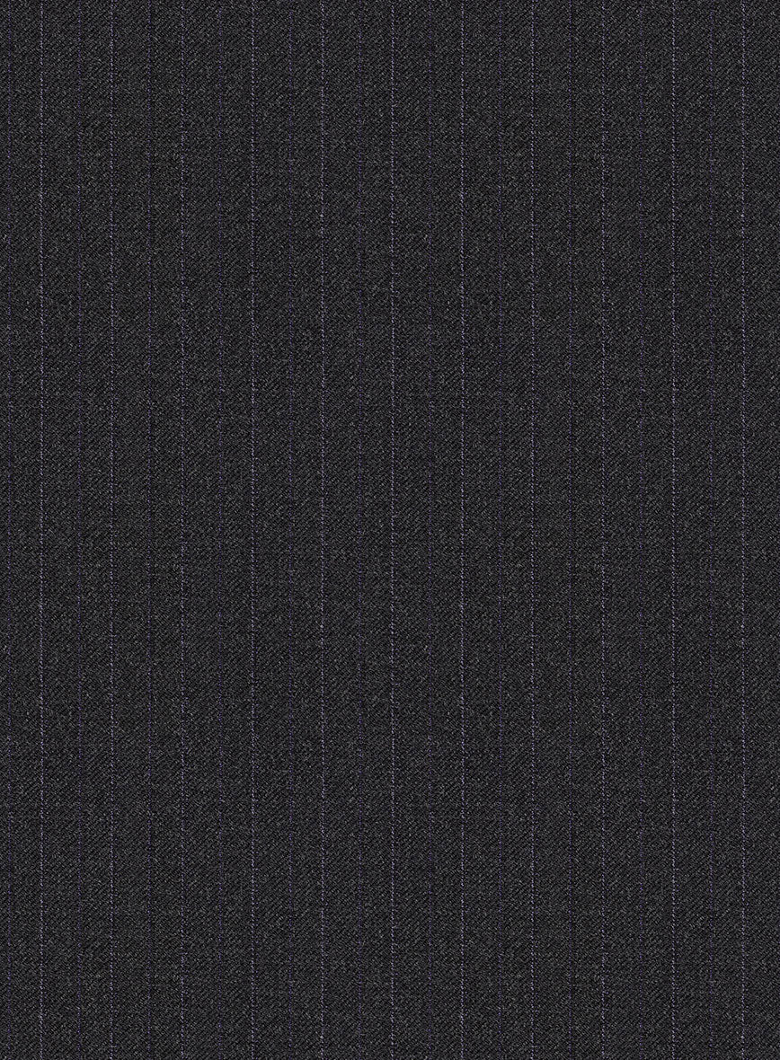 Scabal Urnino Stripe Charcoal Wool Pants - StudioSuits