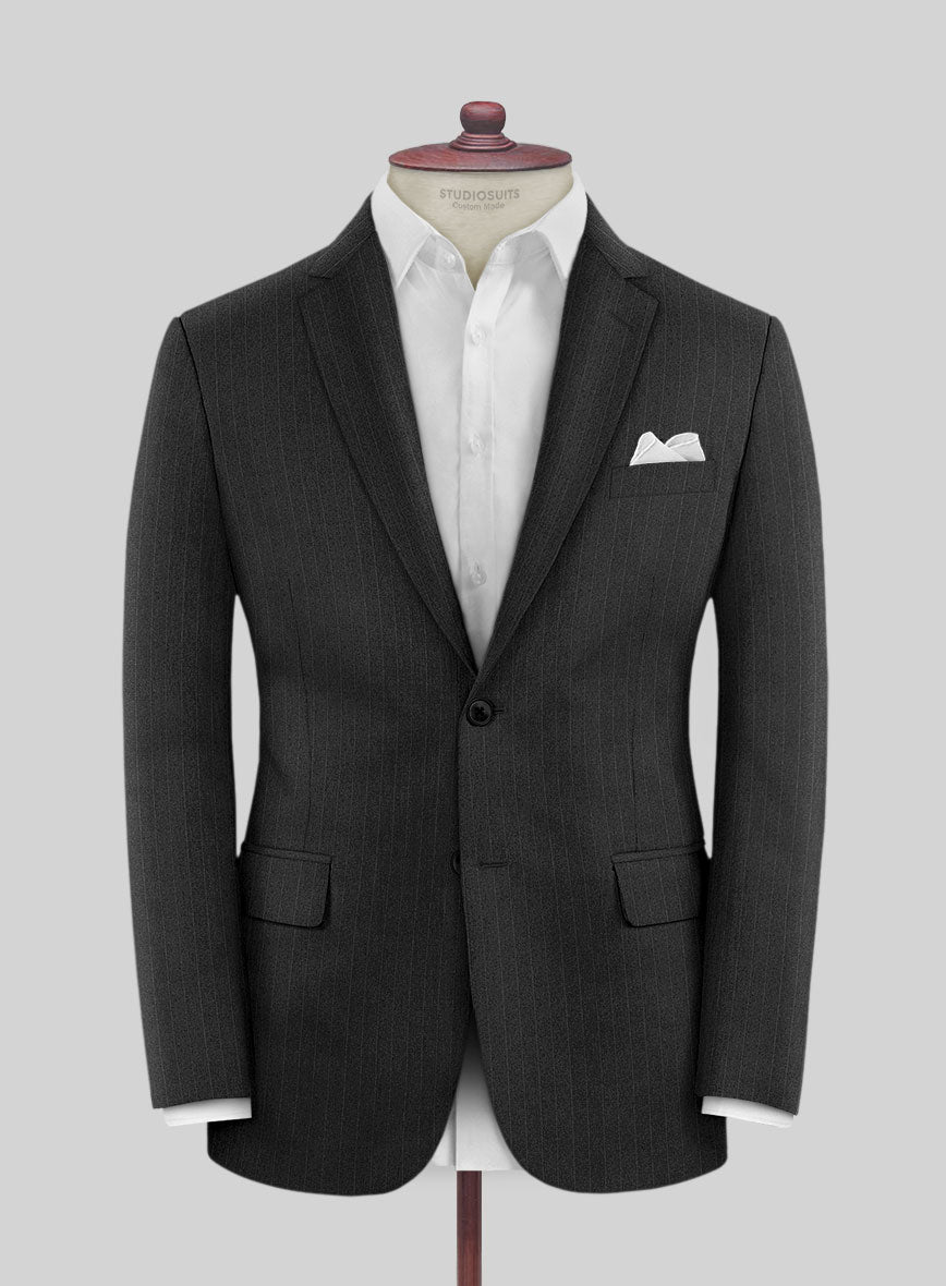 Scabal Vadal Stripe Gray Wool Jacket - StudioSuits