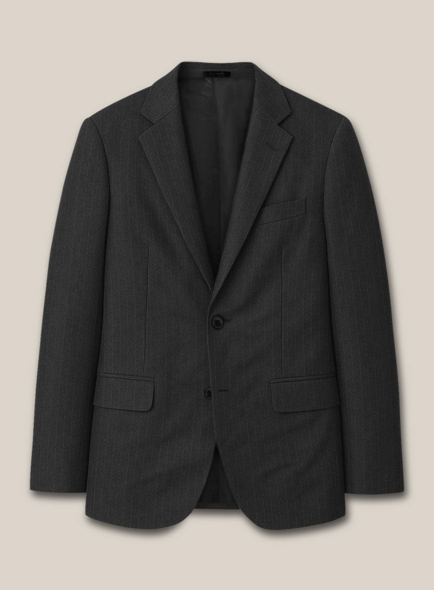 Scabal Vadal Stripe Gray Wool Jacket - StudioSuits