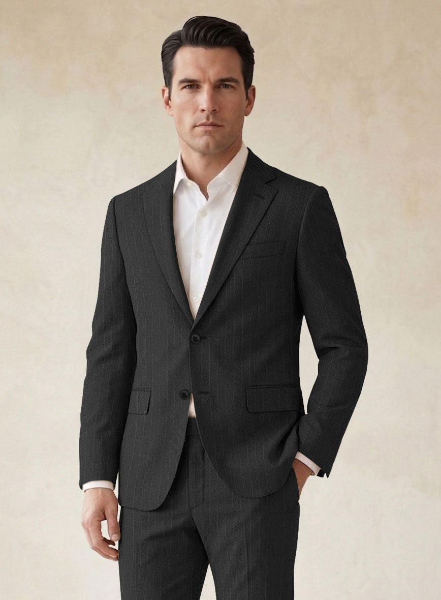 Scabal Vadal Stripe Gray Wool Jacket - StudioSuits