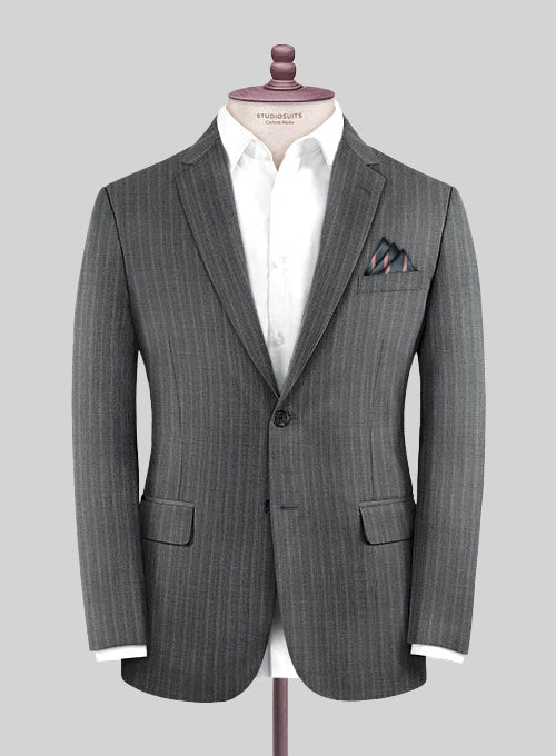 Scabal Vatore Gray Wool Jacket - StudioSuits