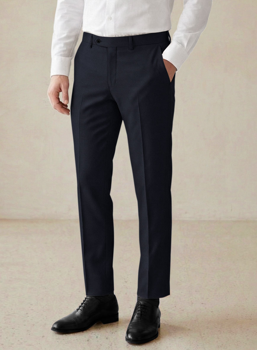 Scabal Vistre Blue Wool Pants - StudioSuits