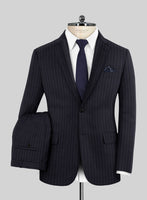 Scabal Vredlo Stripe Blue Wool Suit - StudioSuits