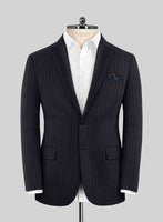 Scabal Vredlo Stripe Blue Wool Suit - StudioSuits