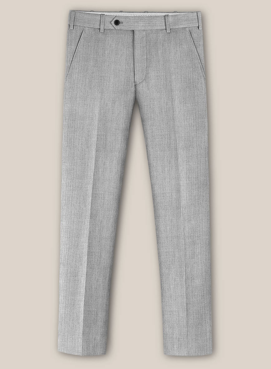 Scabal Worsted Light Gray Wool Suit - StudioSuits