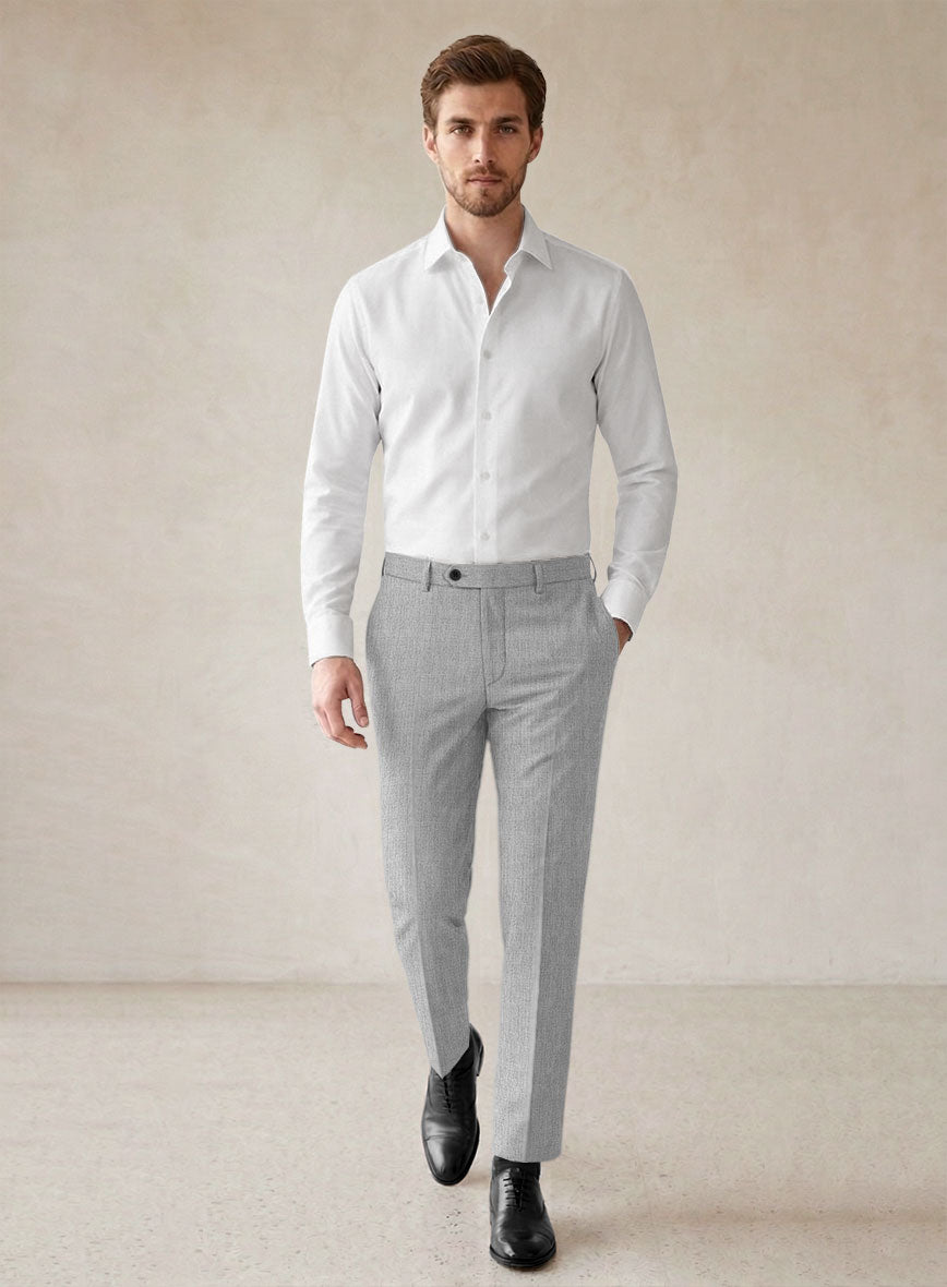 Scabal Worsted Light Gray Wool Suit - StudioSuits