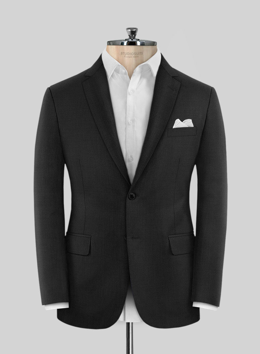 Scabal Xadat Black Wool Jacket - StudioSuits