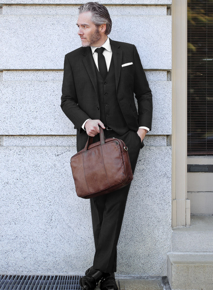 Scabal Xadat Black Wool Suit - StudioSuits