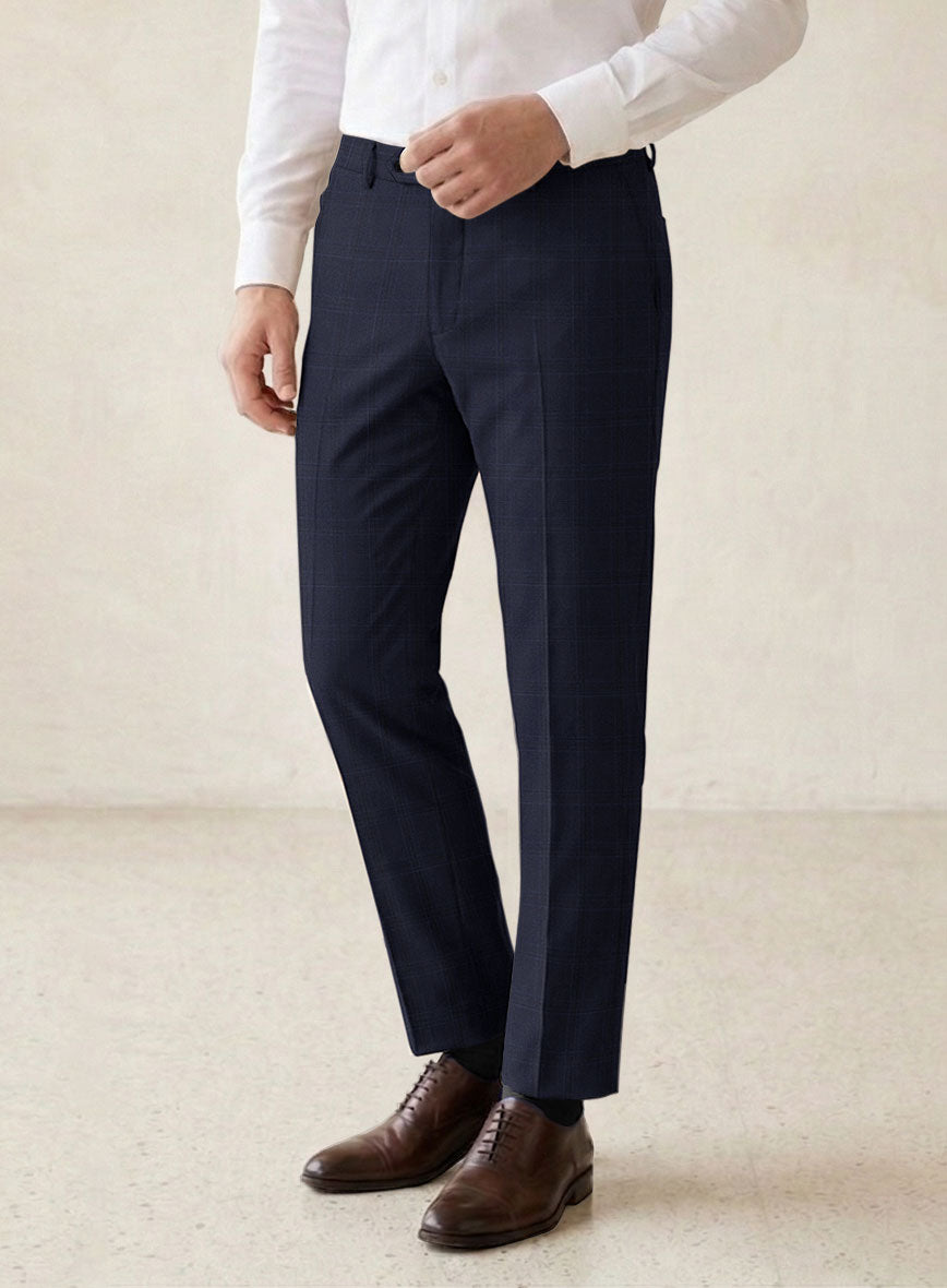 Scabal Xuito Checks Blue Wool Suit - StudioSuits