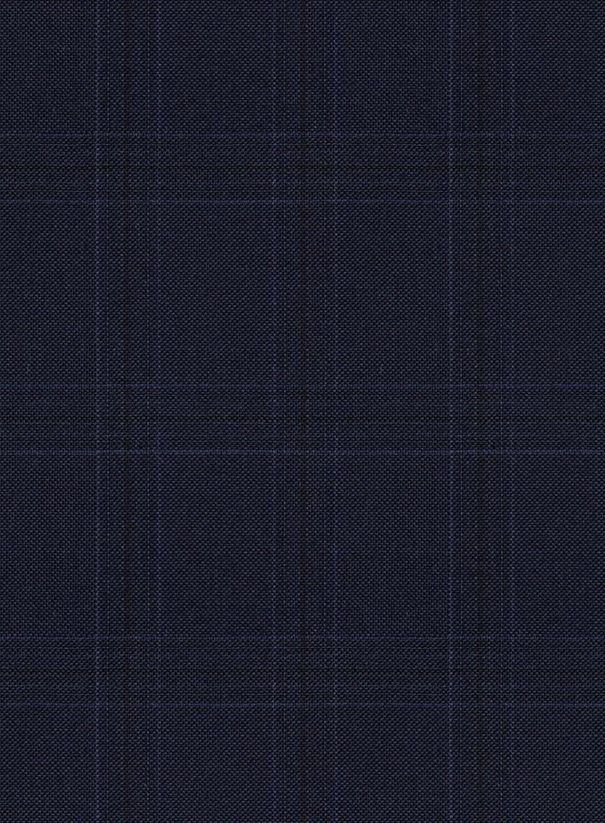 Scabal Xuito Checks Blue Wool Suit - StudioSuits