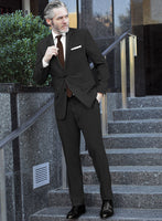 Scabal Ysido Stripe Charcoal Wool Suit - StudioSuits