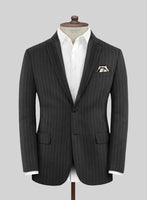 Scabal Ysido Stripe Charcoal Wool Suit - StudioSuits