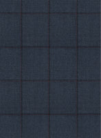 Scabal Londoner Windowpane Dark Blue Wool Jacket - StudioSuits