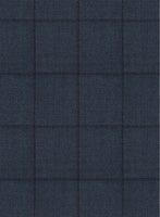 Scabal Londoner Windowpane Dark Blue Wool Jacket - StudioSuits