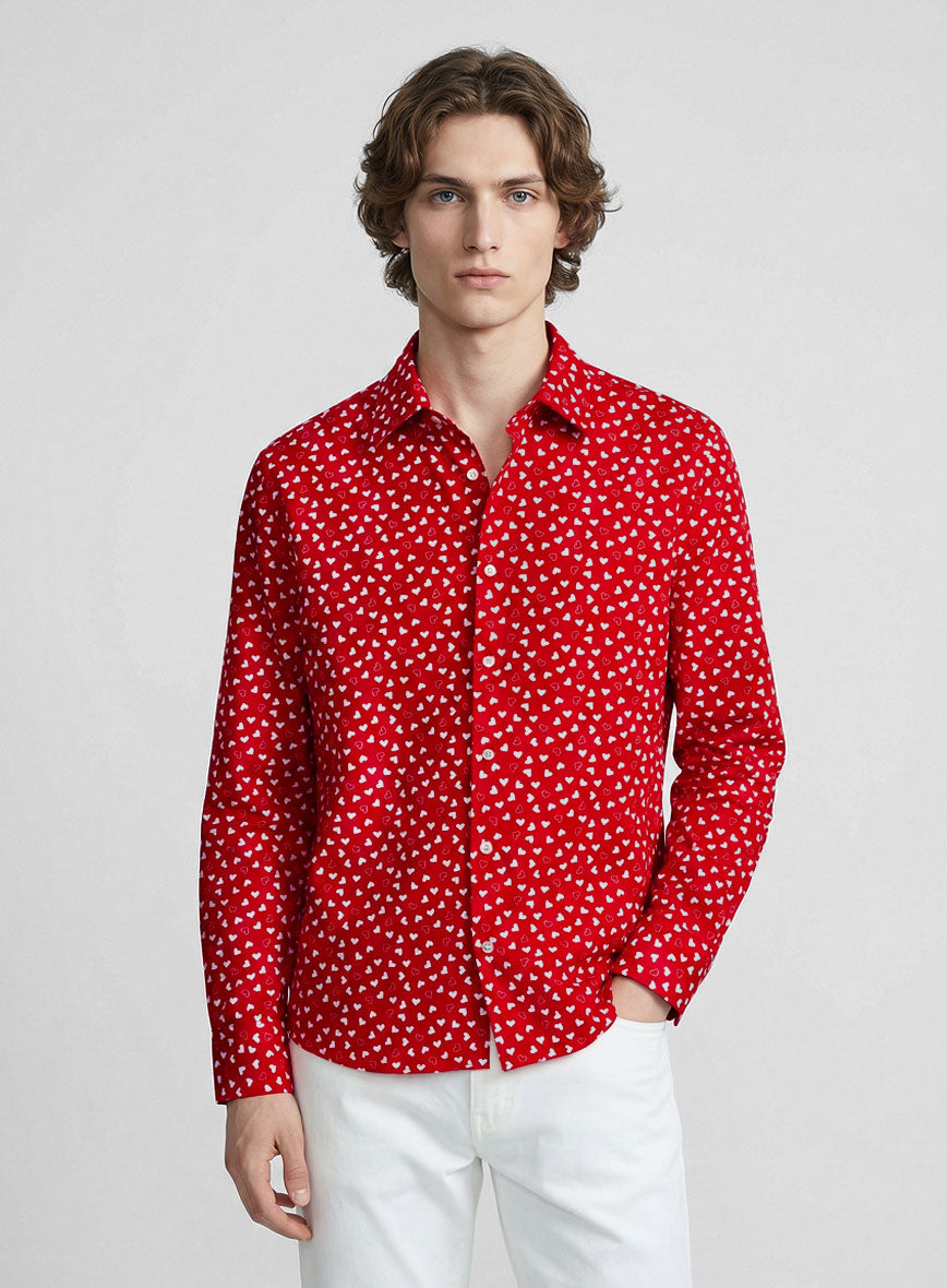 Scarlet Charm Cotton Shirt - StudioSuits
