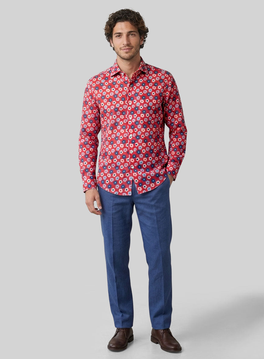 Scarlet Meadow Feather Cotton Shirt - StudioSuits
