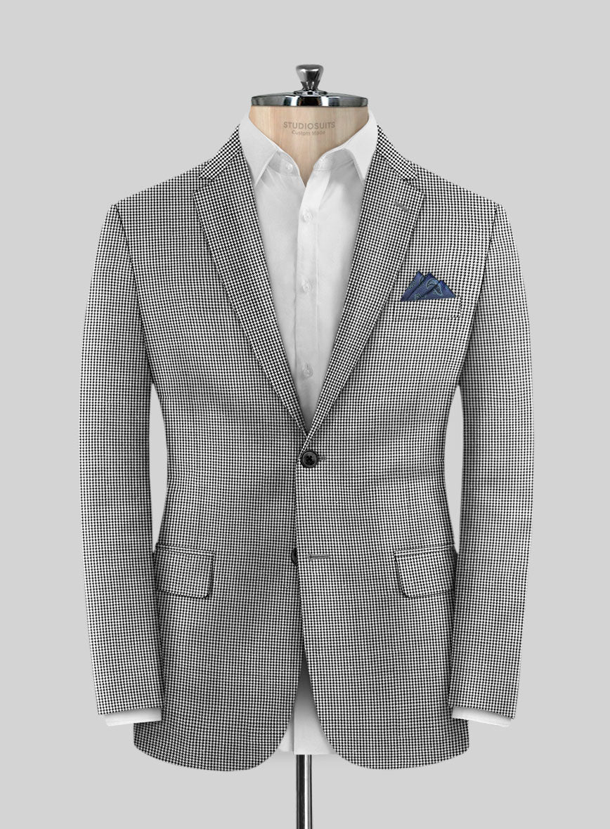 Scabal Belisa Houndstooth BW Wool Jacket - StudioSuits